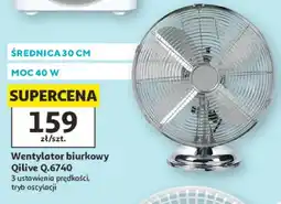 Auchan Wentylator biurkowy Qilive Q.6740 średnica 30cm moc 40W oferta