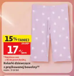 Auchan Kolarki dziewczęce z prążkowanej bawełny Inextenso oferta