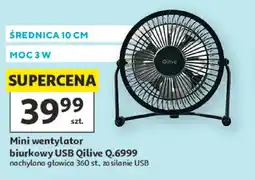 Auchan Mini wentylator biurkowy USB Qilive Q.6999 średnica 10cm moc 3W oferta