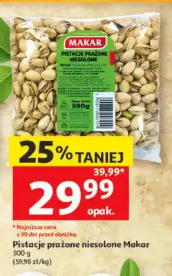 Auchan Pistacje prażone niesolone Makar oferta