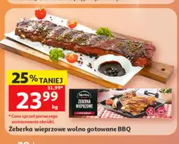 Auchan Żeberka wieprzowe wolno gotowane BBQ Morliny oferta