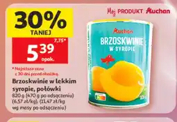 Auchan Brzoskwinie w lekkim syropie połówki Auchan oferta