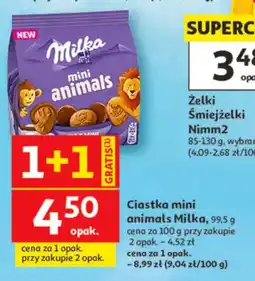 Auchan Ciastka mini animals Milka oferta