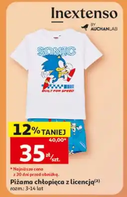 Auchan Piżama chłopięca z licencją Inextenso rozm. 3-14 lat oferta