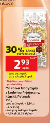 Auchan Makaron tradycyjny z Ludwina 4-jajeczny kluski Polmak oferta