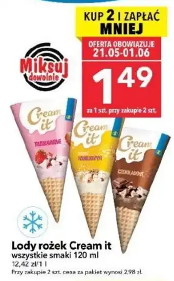 Lody rożek Cream it