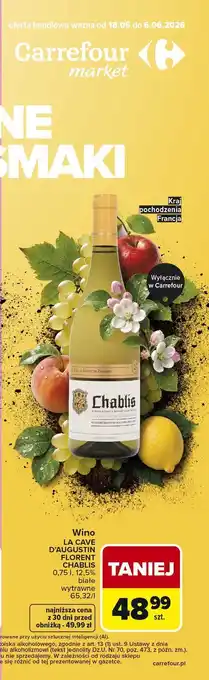 Carrefour Wino LA CAVE D'AUGUSTIN FLORENT CHABLIS oferta