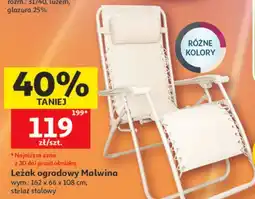 Auchan Leżak ogrodowy Malwina wym.: 162 x 66 x 108 cm, stelaż stalowy oferta