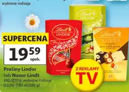 Auchan Praliny Lindor lub Nuxor Lindt 150-200 g, wybrane rodzaje (13,06-9,80 zł/100 g) oferta
