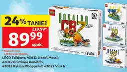Auchan LEGO Editions: 43011 Lionel Messi, 43012 Cristiano Ronaldo, 43013 Kylian Mbappe lub 43027 Vini Jr oferta