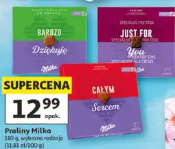 Auchan Praliny Milka 110 g, wybrane rodzaje oferta