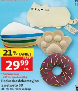 Auchan Poduszka dekoracyjna z welwetu 3D dł.: 40 cm, różne rodzaje oferta