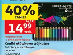 Auchan Kredki ołówkowe trójkątne 24 kolory oferta