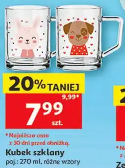 Auchan Kubek szklany poj.: 270 ml, różne wzory oferta