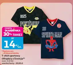 Auchan T-shirt sportowy chłopięcy z licencją oferta
