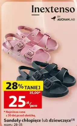 Auchan Sandały chłopięce lub dziewczęce oferta
