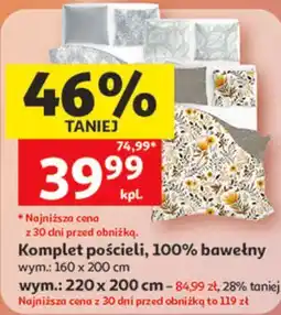 Auchan Komplet pościeli, 100% bawełny, wym.: 160 x 200 cm oferta