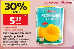 Auchan Brzoskwinie w lekkim syropie, połówki oferta
