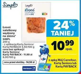 Carrefour Łosoś sałatkowy wędzony na zimno* SIMPL oferta