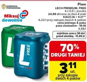 Carrefour Piwo LECH PREMIUM, FREE oferta