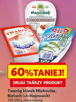 Auchan Twaróg klinek Mlekovita, Bieluch lub Hajnowski 230-250 g , różne rodzaje oferta