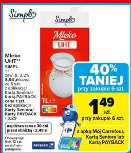 Carrefour Market Mleko UHT** SIMPL oferta
