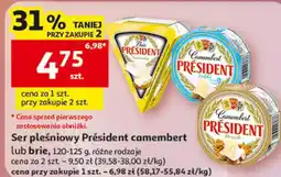 Auchan Ser pleśniowy Président camembert lub brie oferta