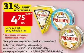 Auchan Ser pleśniowy Président camembert lub brie oferta