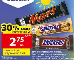 Auchan Baton czekoladowy Snickers, Twix lub Mars oferta