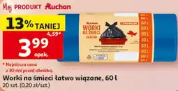 Auchan Worki na śmieci łatwo wiązane oferta