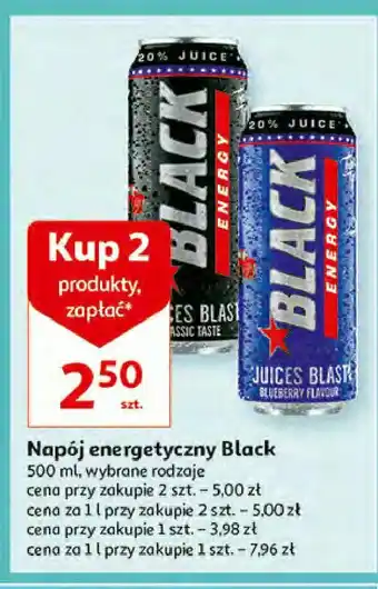 Auchan Napój energetyczny juiced blueberry 1 PUSZ 500 ML oferta