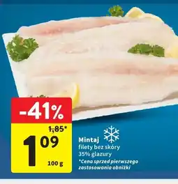 Intermarche Mintaj filety bez skóry 35% glazury oferta