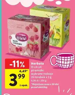 Intermarche Herbata piramidki malina & truskawka O LA LA! oferta