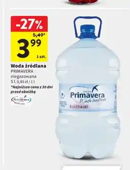 Intermarche Woda źródlana Primavera niegazowana oferta