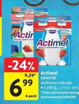 Intermarche Napój jogurtowy Actimel truskawkowy 4-pak oferta