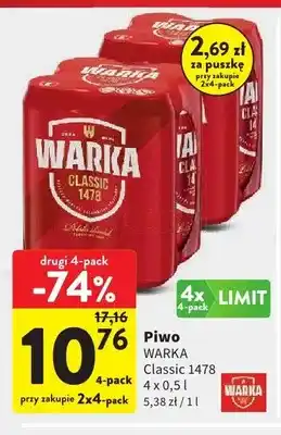 Intermarche Piwo Warka Classic 1478 4-pak oferta