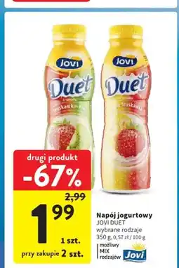 Intermarche Napój jogurtowy JOVI DUET Truskawka-Kiwi oferta