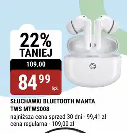 bi1 Słuchawki Bluetooth MANTA TWS MTWS008 oferta