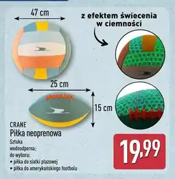 ALDI Piłka neoprenowa do amerykańskiego footbolu z efektem świecenia w ciemności CRANE oferta