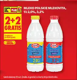 Biedronka MLEKO POLSKIE MLEKOVITA, 1l: 2,0%, 3,2% oferta