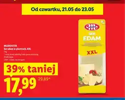 Lidl Ser edam w plastrach XXL MLEKOVITA oferta
