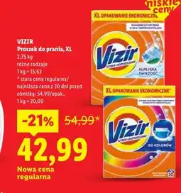 Lidl Proszek do prania VIZIR XL Alpejska Świeżość oferta
