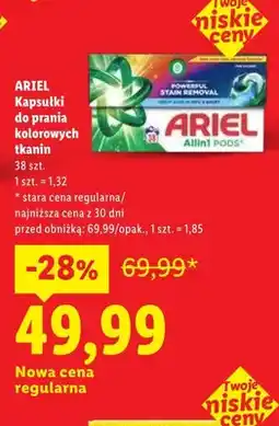 Lidl Kapsułki do prania kolorowych tkanin ARIEL Allin1 Pods oferta