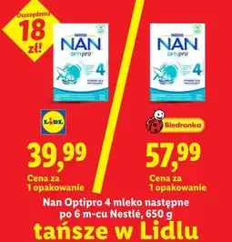 Lidl Mleko następne Nan Optipro 4 po 6m-cu Nestlé oferta