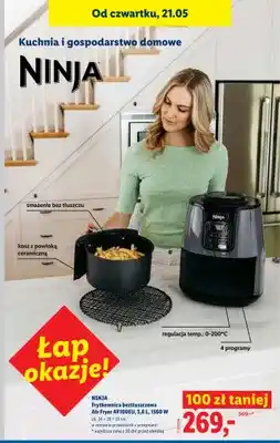 Lidl Frytkownica beztłuszczowa NINJA Air Fryer AF100EU 3,8l 1500W oferta