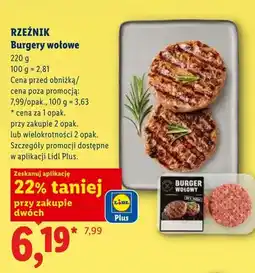 Lidl Burgery wołowe RZEŹNIK oferta