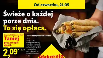 Lidl Burek ze szpinakiem i serem oferta