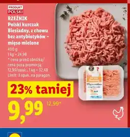 Lidl Polski kurczak Biesiadny z chowu bez antybiotyków mięso mielone Rzeźnik oferta