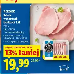 Lidl Schab w plastrach bez kości XXL Rzeźnik oferta