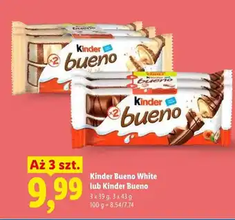 Lidl Baton Kinder Bueno White 3-pak oferta